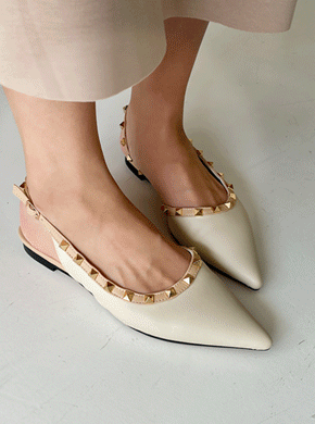 studded sling backs shoes
