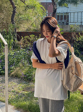 Maternity*Peach Round Tee