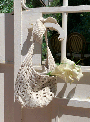 Knitting Ribbon Knot Bag