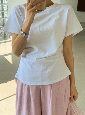 Maternity*Side shirring back slit T-shirt