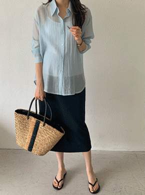 Maternity*Back opening See-through look Shirt