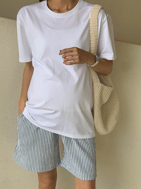 Maternity*Coolmenspan Basic Short T-shirts