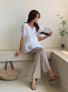 Maternity*Comoshu Pintuck Blouse