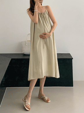 Maternity*Front shirring Sleeveless shirts One Piece