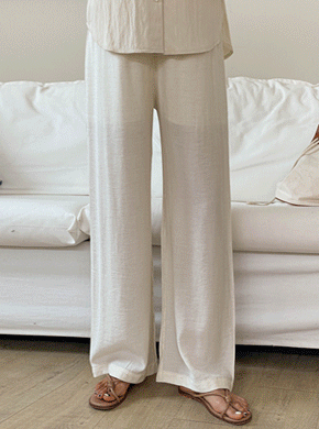 Maternity*Cotton Linen Stopper Adjustment Pants
