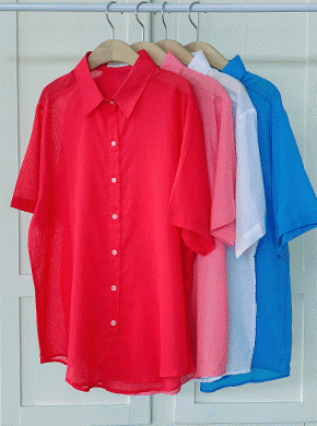 Maternity*Coren Gauze Short Sleeve Shirt