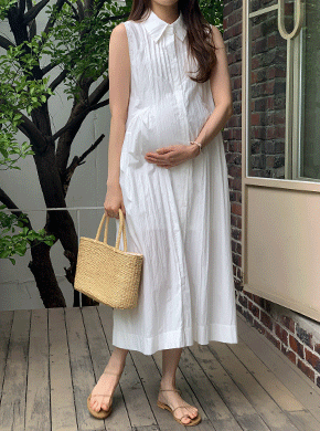 Maternity*Leme Pintuck Shirt One Piece