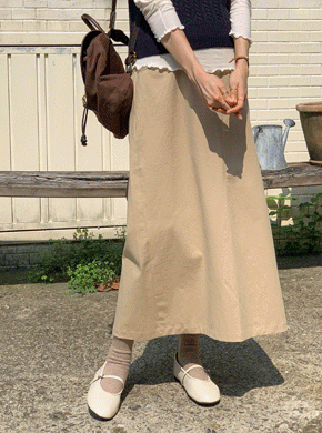 Maternity*Mall & Pocket Cotton Rong Skirt