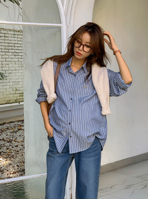 Maternity*Lulu Mixed Stripe Shirt