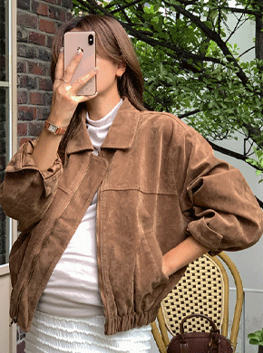 Maternity*Kami Suede Blue Jacket