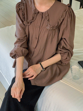 Maternity*Shuan Frill Collar Blouse