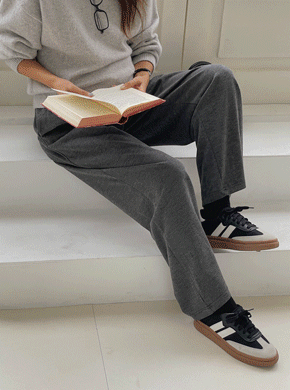 Maternity*Herringbone String-Adjustable Pants