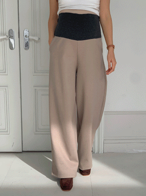 Maternity*Herringbone Wide Fleece Pants