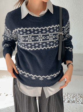 Maternity*snowflake Round Knit