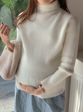 Maternity*Creamy Thick Pola Knit