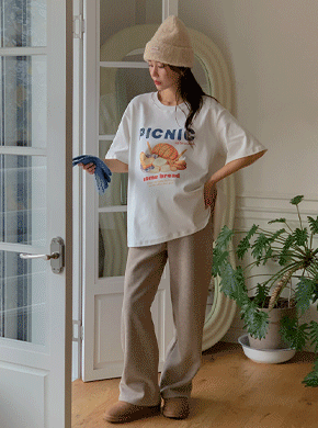 Maternity*Picnic Peach Fleece Short T-shirts