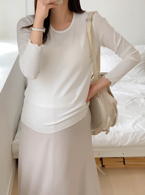 Maternity*Frill Hem Corrugated Tee