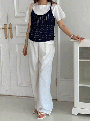 Maternity*Flower Embossed Two-Way Pants