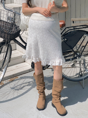 Maternity*Drip Lace Freel Skirt