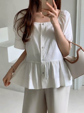 Maternity*Claret Square Neck Blouse