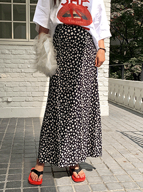 Maternity*Aroa Pleated Banding Rong Skirt